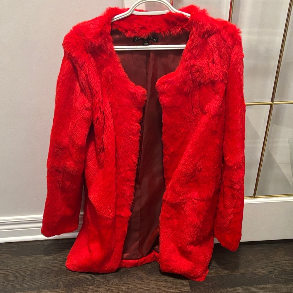 Luxurious 100% Red Rabbit Fur Coat
